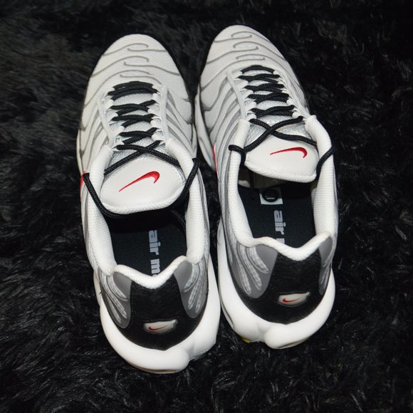 Nike Air Max Plus Photon Dust Grey Red Black Sneakers Shoes DM0032-002 Size 12 - Picture 4 of 9